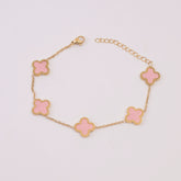 Womens Golden Chain Bracelet Pink